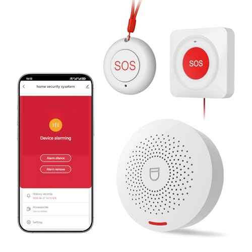 Caregiver Pager Elderly Alert Call Button Life Alert Systems for Seniors no Monthly Fee for Elderly/Patient/Disabled at Home/Hospital/Clinic