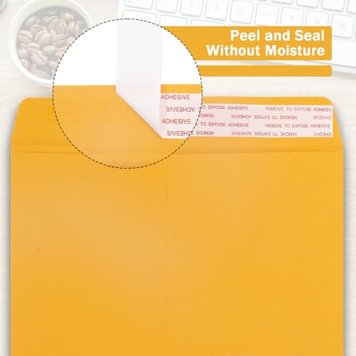 Yellow Manilla Envelopes 10x13 Inches, Pack of 100, Self-Sealing Office Mailers