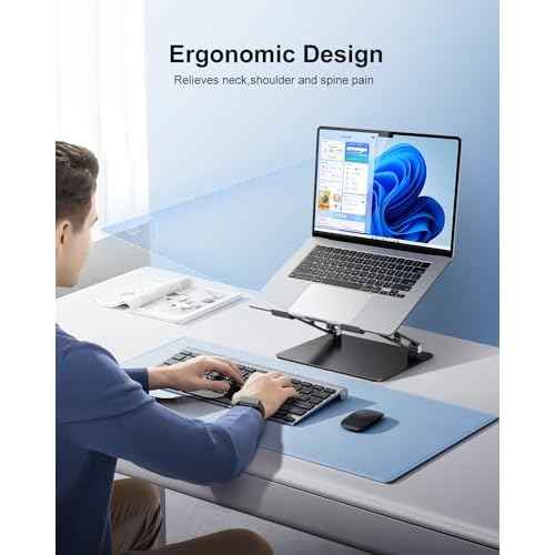 Adjustable Laptop Stand Ergonomic Computer Riser Aluminum Laptop Stand for Desk Portable Notebook Stand Laptop Riser Holder Compatible with 10-17.3¡¯¡¯ Laptops Tablets,Black