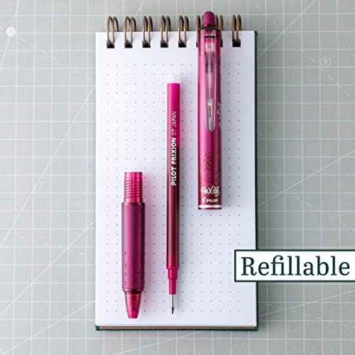Pilot FriXion Clicker Erasable Gel Pens, Fine Point (0.7mm), Burgundy Ink, 14-Pack - Refillable, Smooth Writing Pens for School, Journaling, and Office Use