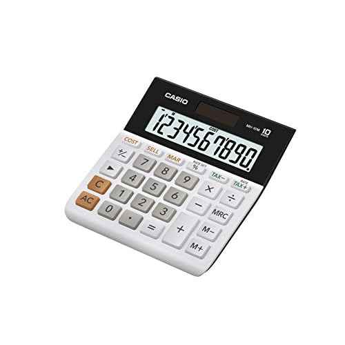 Casio MH-10M Desktop Calculator ? Large 10-Digit Display | Cost/Sell/Margin & Tax Functions | Ideal for Home & Office Use