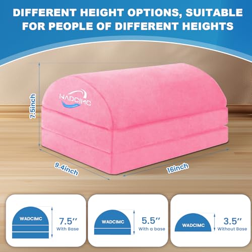 Foot Rest under Desk, 3-Height Adjustable Foot Stool with Washable Cover, Pink (WADCIMC) for Office & Gaming Chairs