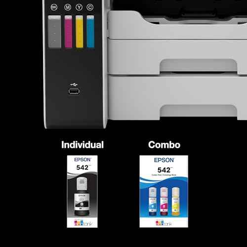 EPSON 542 EcoTank Ink Ultra-high Capacity Bottle Cyan (T542220-S) Works with EcoTank Pro ET-5150, ET-5170, ET-5180, ET-5800, ET-5850, ET-5880, ET-16600, ET-16650