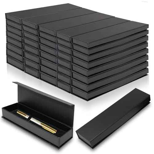 42 Pcs Pen Gift Boxes Empty Black Ballpoint Pen Gift Box with Cushion Pen Jewelry Display Box Empty Present Collection Cases for Birthday Souvenir Business Gifting Office Supplies