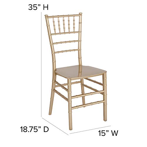 Flash Furniture Hercules Gold Resin Stacking Chiavari Chair Set of 2