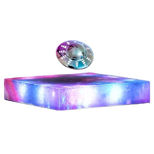 Levitating UFO Lamp with Floating RGB Galaxy Light ? 360 Degree Automatic Rotating LED Desk Decor for Room & Office, Cool Gadget with Color Changing Effects