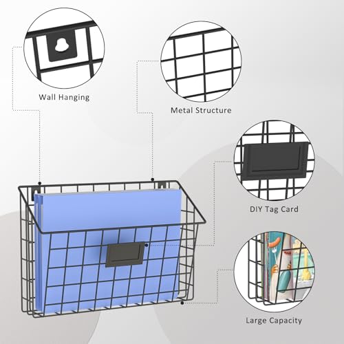 3-Tier Wall-Mounted Hanging File Organizer with Detachable Design - Office & Home Office Storage