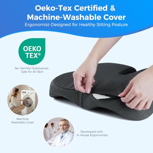 Dreamer Car Gray Tailbone & Sciatica Pain Relief Seat Cushion for Car & Office