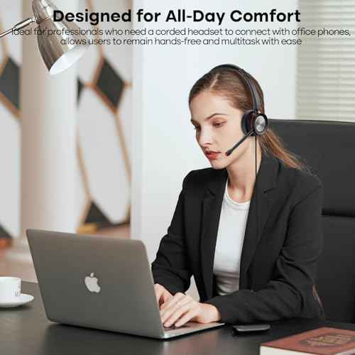 MKJ Telephone Headset with Microphone Noise Canceling, Dual Ear Call Center Headphone Compatible with Cisco Phone 7821 7841 7941G 7942G 7945G 7960G 7975G 8841 8865 9975