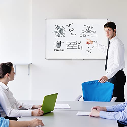 Amazon Basics Large Magnetic Dry Erase Whiteboard 35.4x23.6 Inches with Aluminum Frame, Wall Mountable, Pen Tray, Office & Classroom Use
