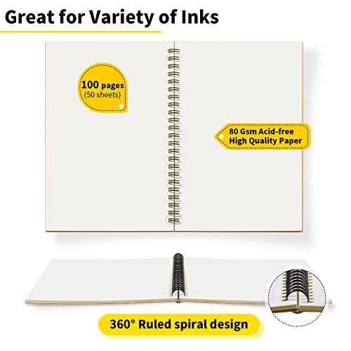 Epakh 22 Pack Spiral Notebook Bulk, Back to School Hardcover Spiral Journal Notebook 5.5 x 8.3 Inch, First Day of School Brown Travel Writing Journal Notepad, 50 Sheets 100 Pages(A5,Unlined)