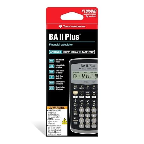 Texas Instruments BA II Plus Financial Calculator, Black Medium