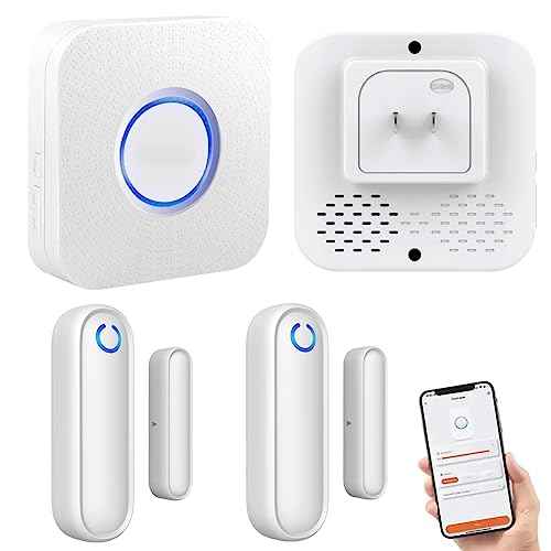 Caregiver Pager WiFi Door Alarms for Dementia Patients with Phone App,WiFi Smart Door Sensor Alarm for Kid Safety/Home Security/Elderly/Business/Store/Mailbox(2 Sensor 1 Gateway)