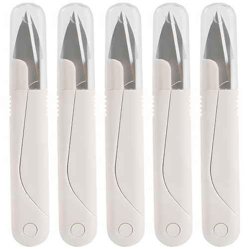 5-Pack Stainless Steel Thread Cutter Scissors - Ergonomic, Versatile, and Durable for Crafting, Embroidery, and Knitting