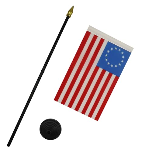 AZ FLAG Betsy Ross US Table Flag 4x6 in 100D Polyester with Plastic Base - Variance