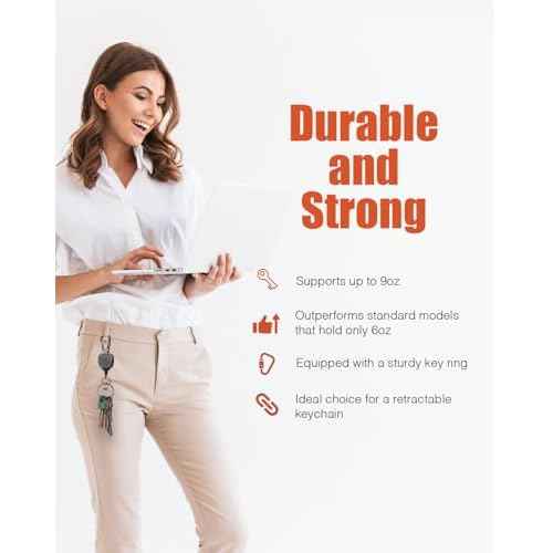 Badge Holder Retractable Clip Heavy Duty Carabiner Badge Reel Keychain with Lanyard ID Cards Holder(2 Pack)