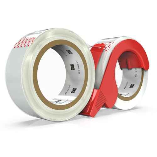 [110 Total Yards] Clear Packing Tape with Dispenser [2 Pack] Packaging Tape 1.88 Inch x 55 yd Refill Rolls for Shipping Mailing Moving