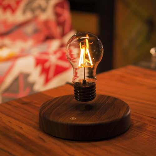 Levitating Floating Light Bulb, Magnetic Levitation Wireless Bulb Lamp, Gravity Lamps, Magnetic Levitating Decor& Display for Room and Office, Unique Tech Gift and Toy.