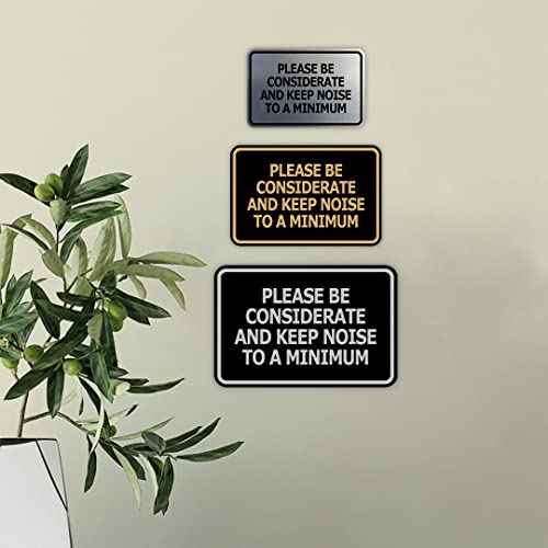 Signs ByLITA Classic Framed, Please Be Considerate and Keep Noise to a Minimum Sign (Blue) - Medium 5 Pack
