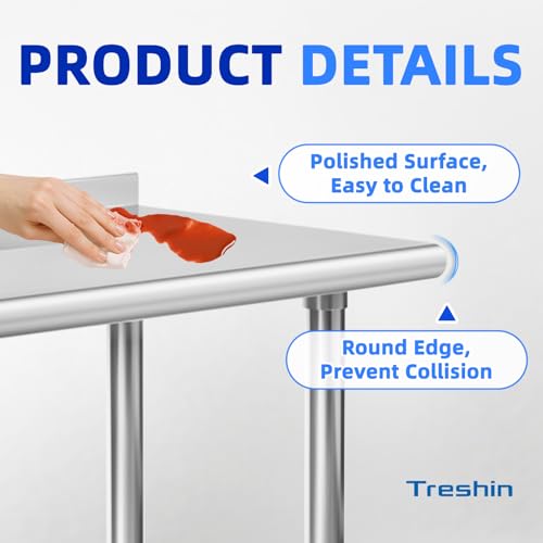 Treshin 18x36-Inch Stainless Steel Commercial Prep & Work Table
