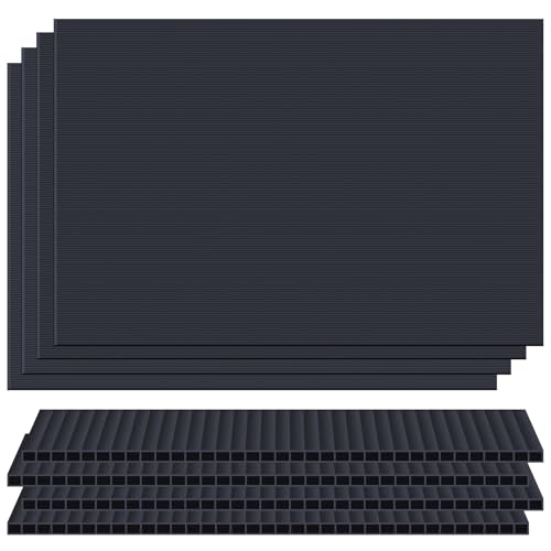 4 Pack 24" x 36" Black Corrugated Plastic Sheets, Thick Blank Poster Boards, Double-Sided Coroplast Yard Signs for Garage Sale, Yard Sale, Warning, Party Decor, Crafts, and More