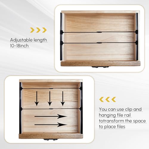 Humyoun 12 Pcs Metal Adjustable File Cabinet Rails Set Black 10-18 Inch - Compatible with Various Cabinets
