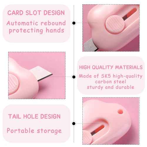 Cloud-Shaped Mini Box Cutter & Cutter knife ? art knife Retractable Envelope Slitter Utility Knife with Keychain Hole, Portable Package Opener for Mail, Boxes & Crafts