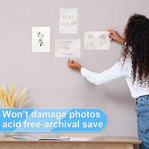 80 Pcs 5" x 7" Rigid Print Protectors, Clear Waterproof Hard Plastic Page Sheet Protectors Top Loading Rigid Photo Card Postcard Sleeves for Album Paper Document Holder