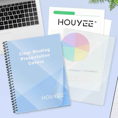 HOUYEE 200 Pack 10 Mil PVC Binding Presentation Covers, Clear Report Cover Sheets for Binding, Square Corner, 8.5 x11 Inches, Letter Size