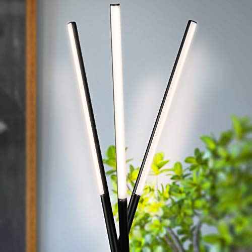 Brightech Stix LED Tripod Floor Lamp for Living Room - Dimmable Modern Standing Lamp, with 3 Lights for Bedroom - Contemporary Office Lighting- Black