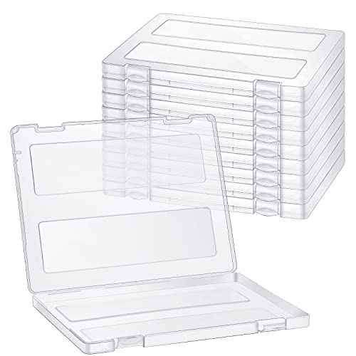 10 Pieces A4 File Box Paper Photo Storage Box A4 Portable Project Case Clear Plastic Document Magazine Organizer Box for Office School Supplies Accessories 12.52 x 9.5 x 0.95 Inch