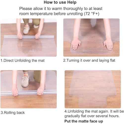 Office Chair Mat for Hard Floor, Clear Desk Chair Mat Large Non Slip Floor Protectors for Rolling Chairs,Computer Chair,Gaming Chair (36"x48")