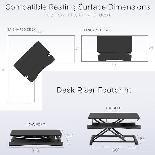 VIVO 32-inch Black Standing Desk Converter - Sit-Stand Adjustable Riser
