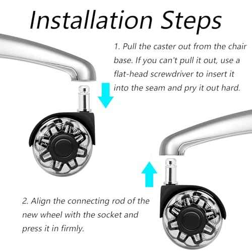 Office Chair Caster Wheels Set of 5,2.5 inch Heavy-Duty Rollers Chair Wheels,Universal Size 11x22mm,Rubber Mute Chair casters for Hardwood Floors Carpet and Mats.