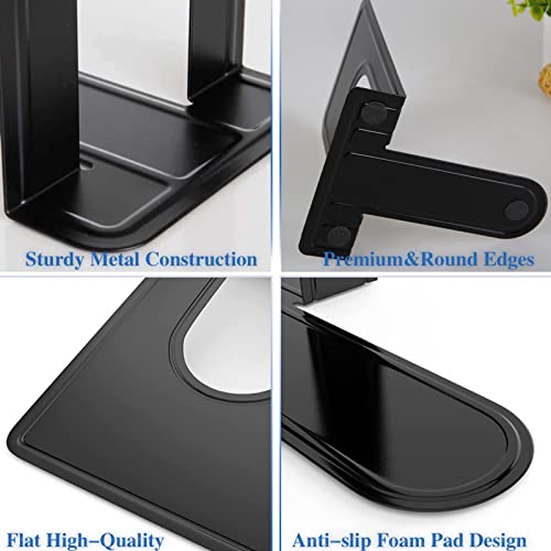 Heavy Duty Metal Book Ends 15 Pairs, Nonskid Shelving Supports for Office & Home