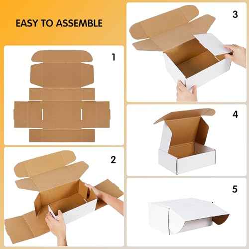 12x9x4 inch Shipping Boxes Set of 20, White Corrugated Cardboard Box Literature Mailer for Mailing Packing Moving and Storage