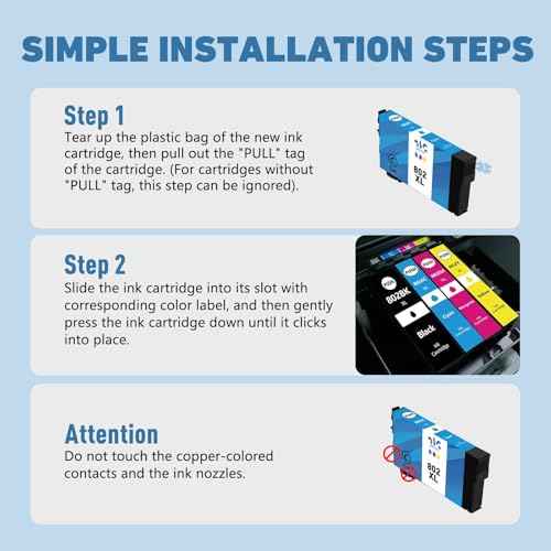 Weemay 802xl Ink Cartridge Remanufactured Replacement for Epson 802XL Ink Cartridges Combo Pack for Epson Workforce Pro WF-4720 WF-4730 WF-4734 WF-4740 EC-4020 EC-4030 Printers (4 Pack)