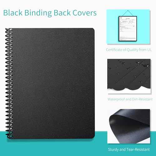 Binditek 100 Pack Binding Covers and Backs Set, 8.75 x 11.25 Inches, 50 Clear PVC (8Mil), 50 Sand-Textured Polycovers (12Mil), Oversize