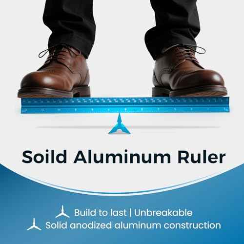 Rena Chris Architectural Scale Ruler: 12" Imperial Aluminum Alloy Metal Architecture Measuring Tools, Engineering Drafting Construction Drawing Blueprints Triangular Architect Scaling Rulers 12 Inches