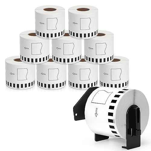 MarkDomain DK-22205 (2.4" X 100 Ft.) Continuous Length Label Paper Roll, Compatible Brother DK 2205 (62mm x 30.4m) Use with Brother QL-550 QL570 QL-800 QL 820NWB Label Printer, 10 Rolls