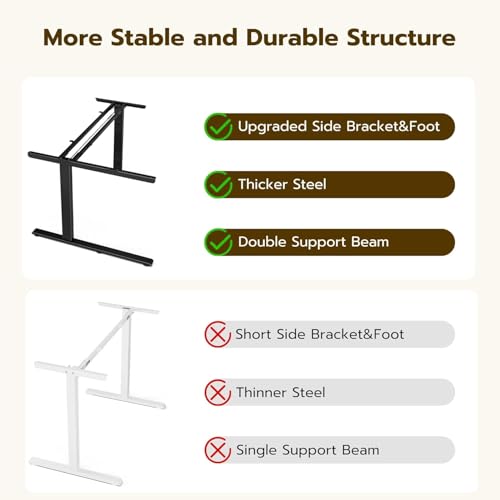 Acrolix Reversible L-Shaped Electric Standing Desk 59x40 Inch with Height Adjustment