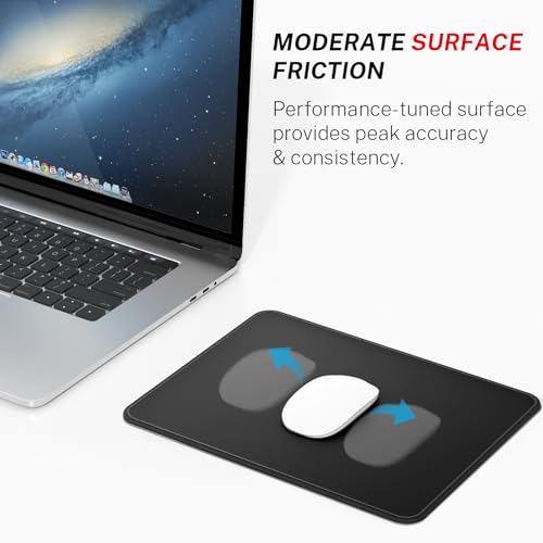 MROCO Black Office & Gaming Mouse Pad 11L x 8.5W Inches - Larger, Non-Slip, Waterproof