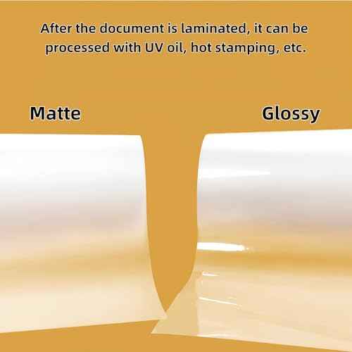 12.5 in x 656 ft Glossy Thermal Laminating Film, 1" Poly-in Core for Hot Roll Laminating Machine 28 mic Thickness