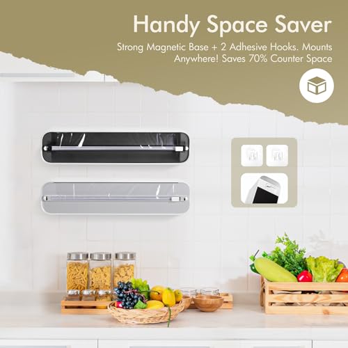 Aluminum Foil & Plastic Wrap Dispenser with Cutter - Magnetic