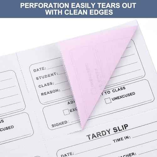 3200 Pcs Tardy Slip Book with Carbonless Duplicates Tardy Slips Per Book Easy Removal Tear Carbonless Form Register Copy Notebook for School Recording Student Late Arrivals