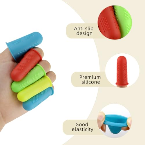 Silicone Finger Protectors for Hot Glue, Wax, Resin & Crafts - 12 Pack, 3 Sizes