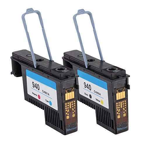 Printer Replacement Parts, Durable Easy to Install Printhead for C4900A, Smooth & Stable No Paper Jam Polished Nozzle for 8000 8500 Series(Black and Yellow + red and Blue)
