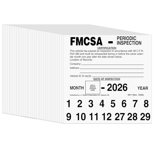 J. J. Keller FMCSA Periodic Inspection Label 5x5 50 Pack
