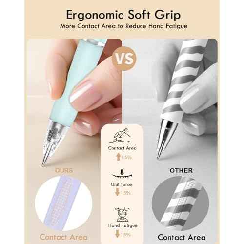 Gel Pens, 6 Pcs 0.7mm Quick Dry Black Ink Pen, Cute Ergonomic Fine Point Smooth Writing Pens, Back to School Office Supplies Fun Aesthetic Pastel Journaling Pen Gifts for Girl Student Women