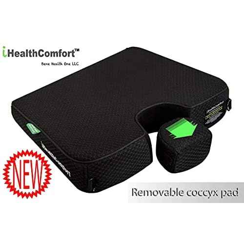 IHEALTHCOMFORT(19.7¡¿17.7inches Extra Large Sciatica Seat Cushion for Office Chair,Oversized Car and Truck Seat Cushion,U-Cut Long Sitting Pain Relief Chair Pad